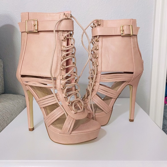 Blush Pink Booties - Picture 1 of 2